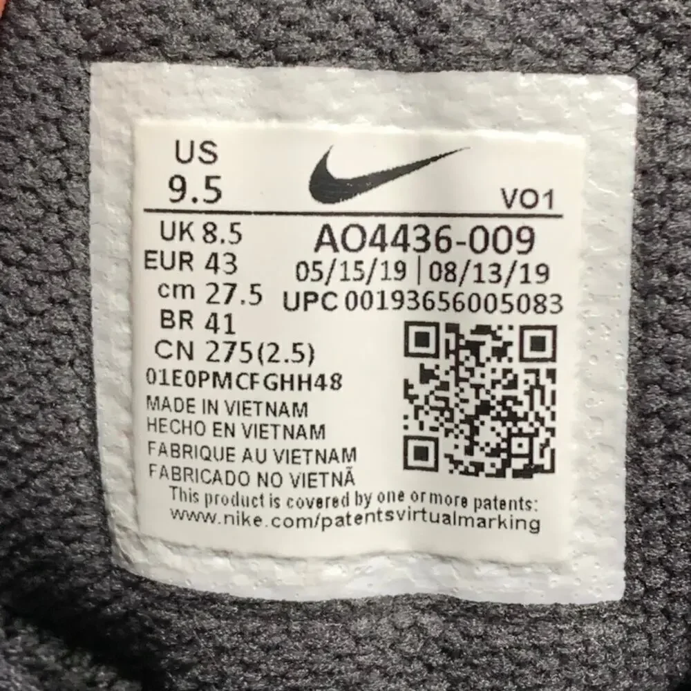 Nike size men`s